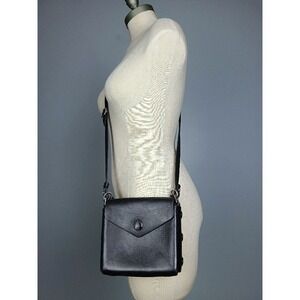 NWOT Rag & Bone Micro Atlas Crossbody Bag Black Embossed Leather Purse Snap Open
